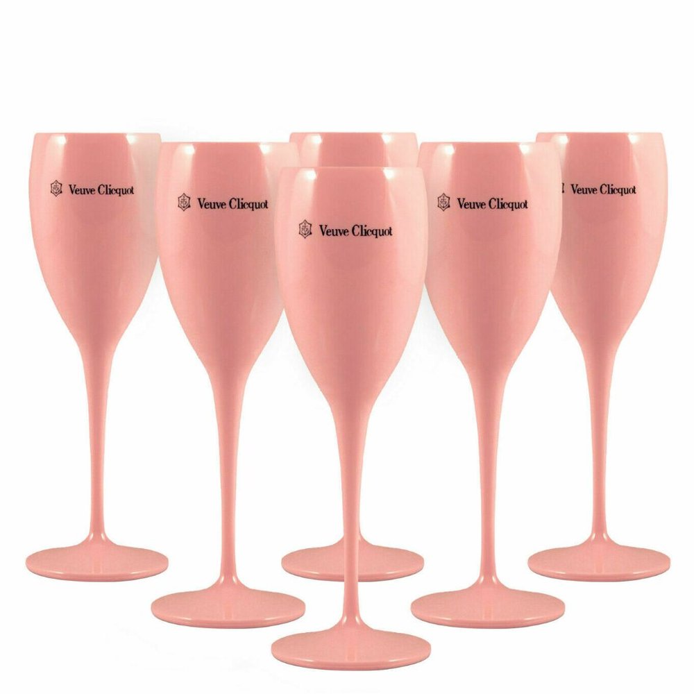 Veuve Clicquot Pink Plastic Champagne Glass x 6